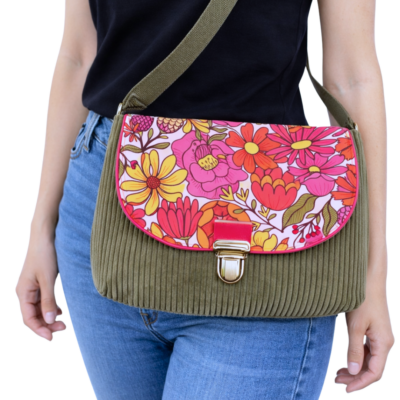 Besace Iconique vert fleurie